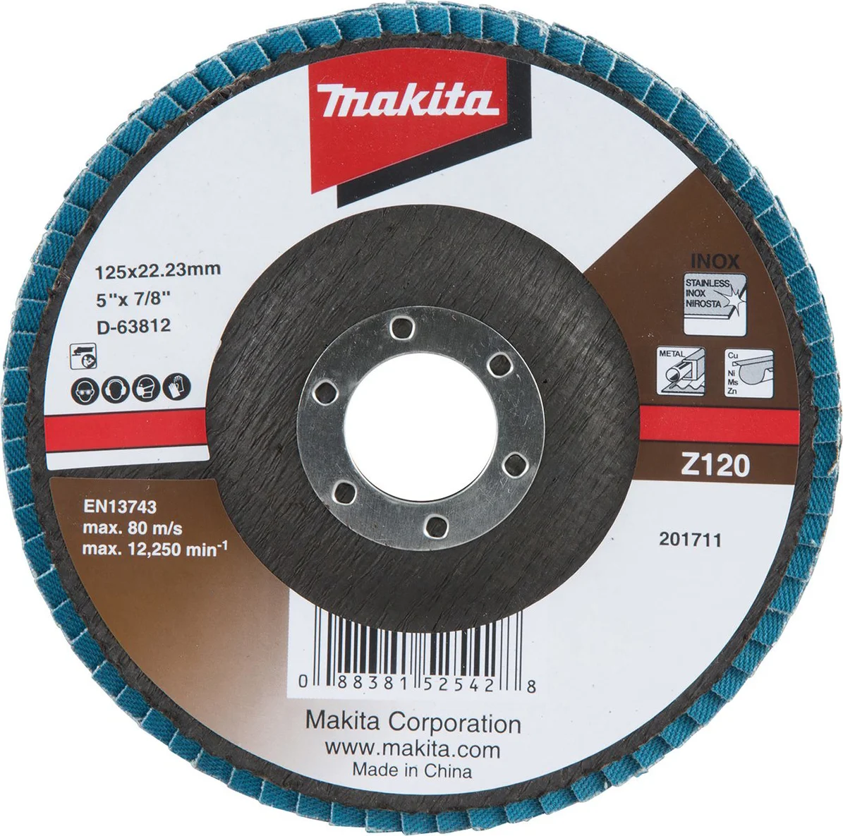 Makita D-63812 Lamellenschuurschijf Z120 | 125mm