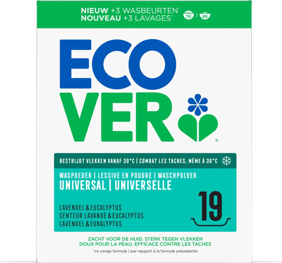 Ecover Waspoeder Universeel Lavendel & Eucalyptus 950GR