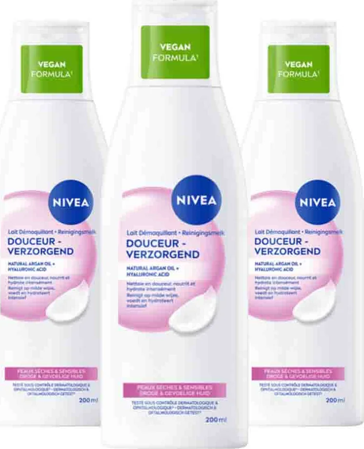 3x NIVEA Reinigingsmelk Verfrissend 200 ml