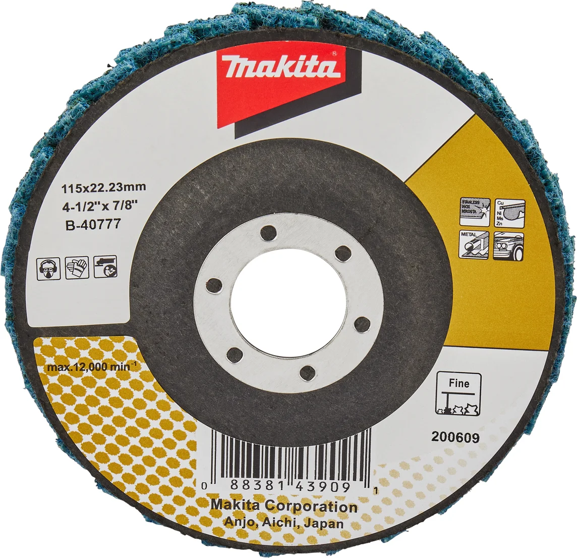 Makita B-40777 Lamellenschuurvliesschijf fijn | 115mm