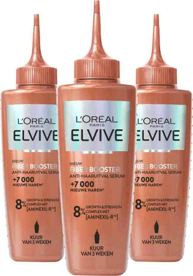 3x L'Oréal Elvive Fiber Booster Anti-Haaruitval Serum 102 ml