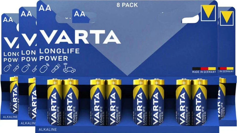 4x Varta Longlife Power Alkaline Batterijen AA 8 stuks