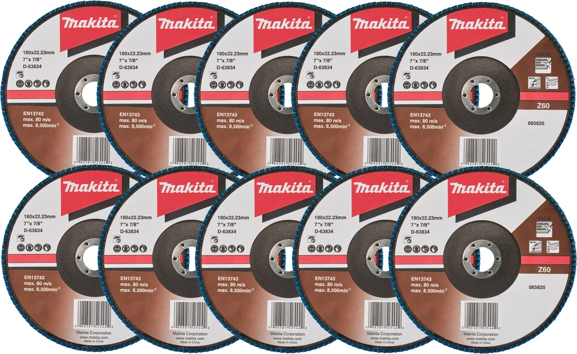 Makita D-63834-10 Lamellenschuurschijf Z60 | 180mm | 10 stuks