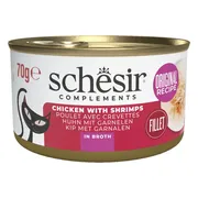 Schesir Kattenvoer Garnaal in Bouillon 70 gr