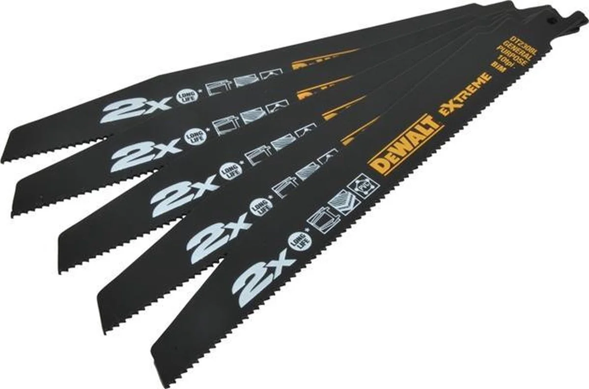 DeWALT DT2308L Reciprozaagblad Toughcoat 2x BIM 228mm 5st