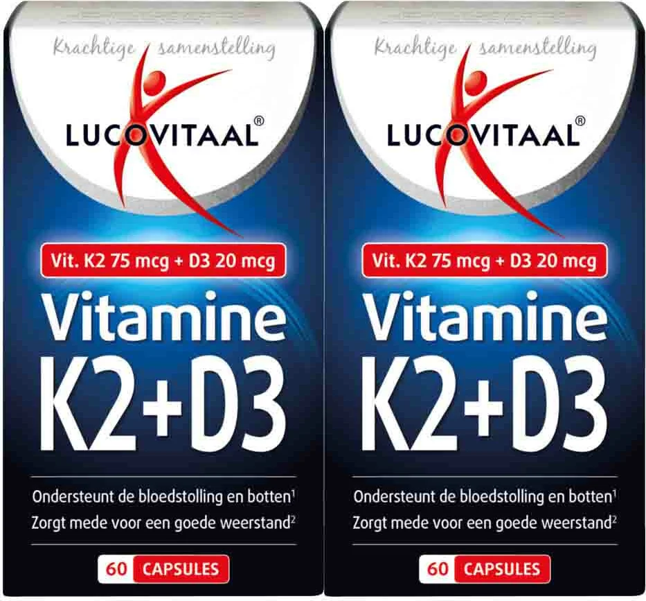 2x Lucovitaal Vitamine K2 + D3 60 capsules