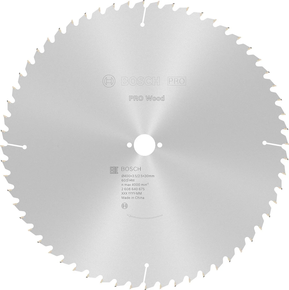 Bosch Professional Cirkelzaagblad PRO Wood | Ø 400 x 3,5 x 30mm 60T - 2608640675