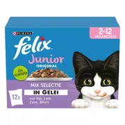 Felix Kattenvoer Nat in Gelei Original Junior Mix 12 stuks