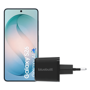Samsung Galaxy S26 256GB Lichtblauw 5G + BlueBuilt Oplader 65 Watt Zwart