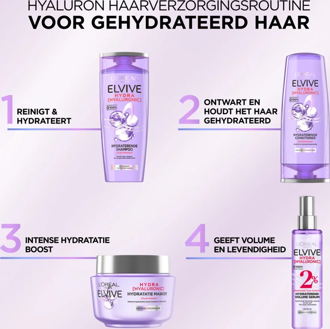 3x L'Oréal Elvive Hydra Hyaluronic Leave-in Spray