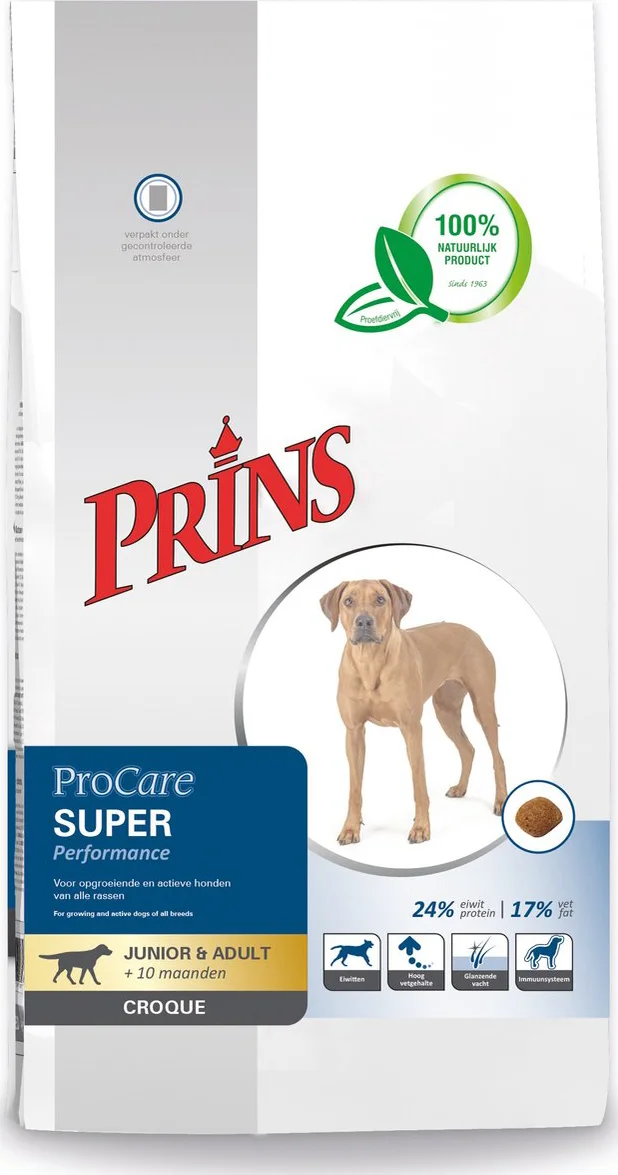 Hondenvoer Prins ProCare - Super Performance Actieve Honden - 10kg, Met Lecithine