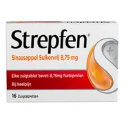 Strepfen Sinaasappel Suikervrij Zuigtabletten 16TB