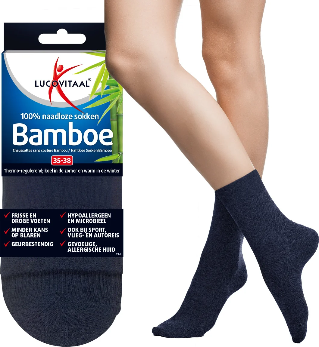Lucovitaal Bamboe Sokken Blauw 35-38 1PR