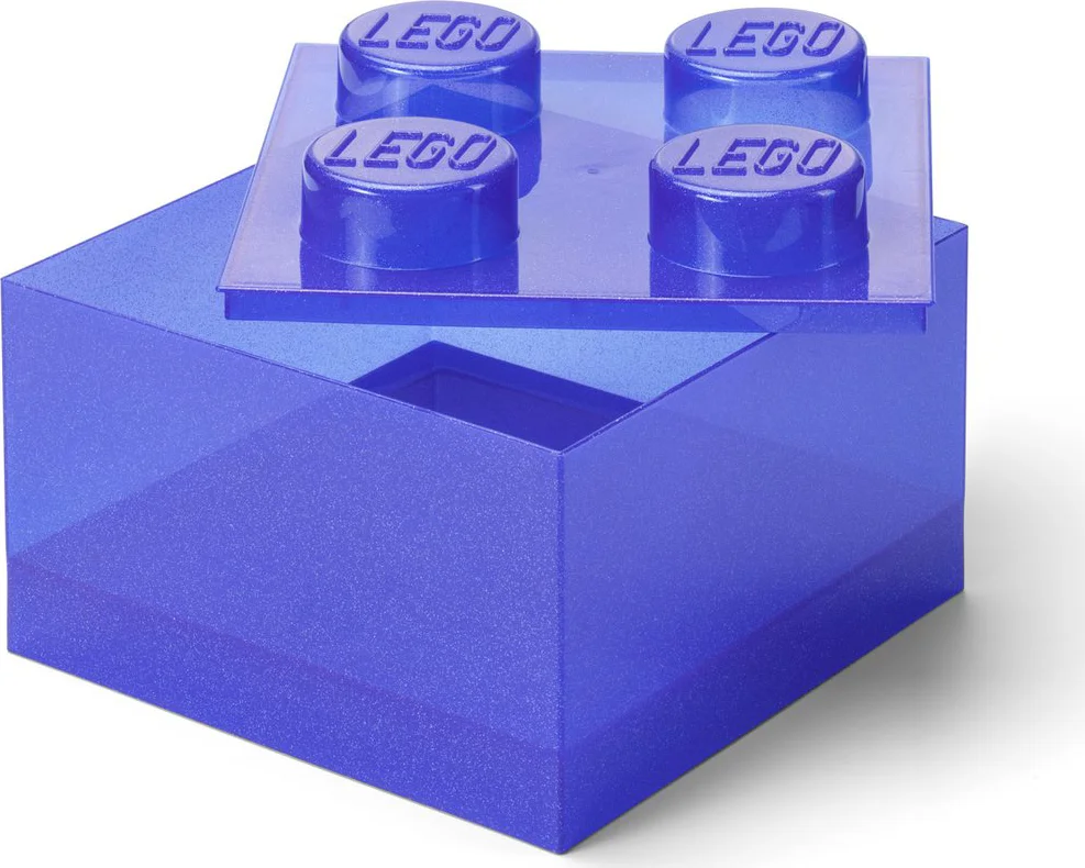 LEGO Paarse doorzichtige opbergdoos in de vorm van een steen