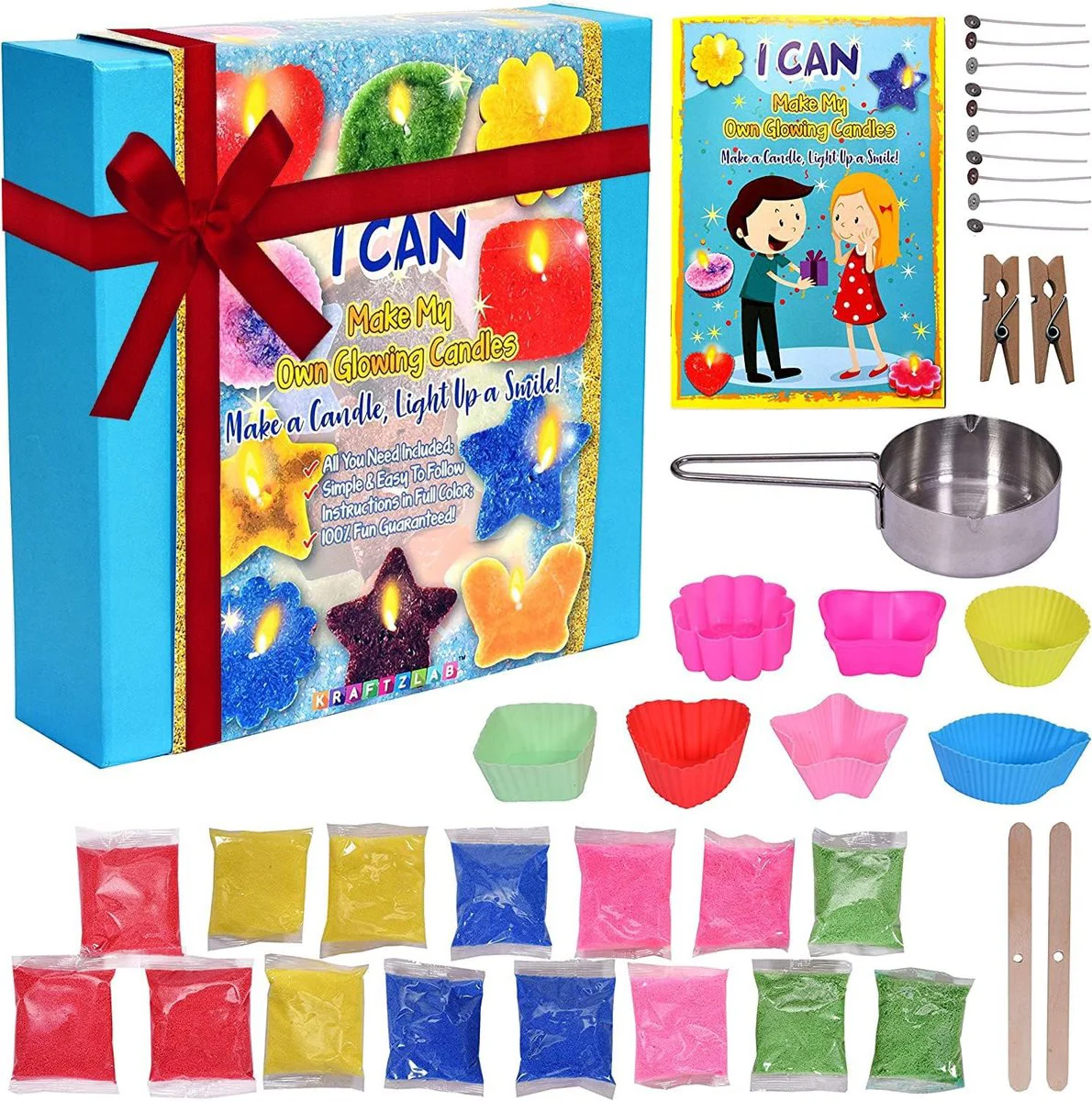 Zelf kaarsen maken - 38 -Delig - Voor Kinderen - Kaarsen maken set - Kaars Kakket - Diy Kaarsen Maken - Knutselpakket - Hobbypakket - Kaarsen Maken Kinderen - Kaarsen gieten doe-het-zelf - Knutselpakket kaarsen maken - Educatief Kaarsen Maken Kit