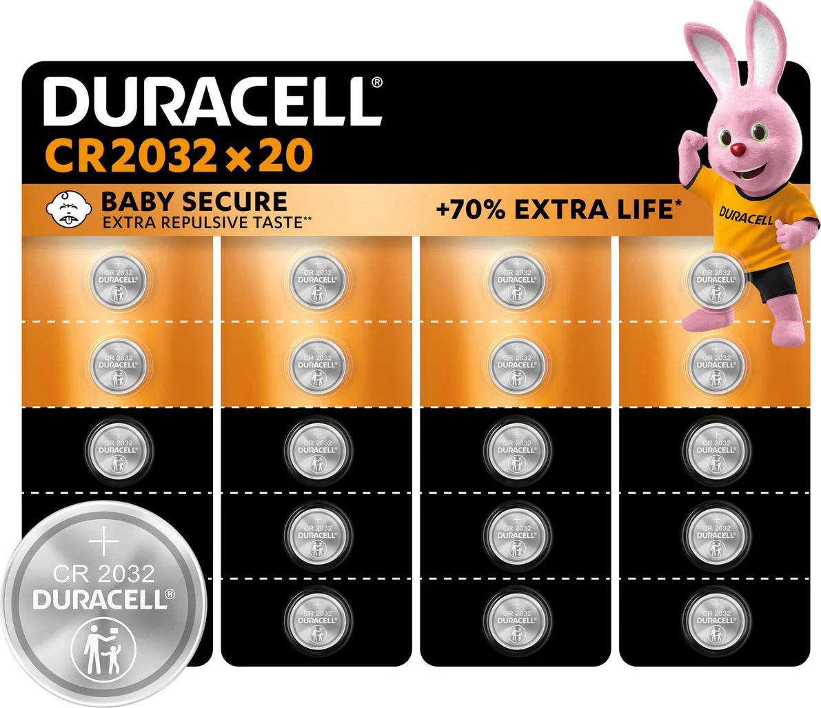 Duracell Specialty CR2032 lithium knoopcelbatterijen 3V 20 stuks