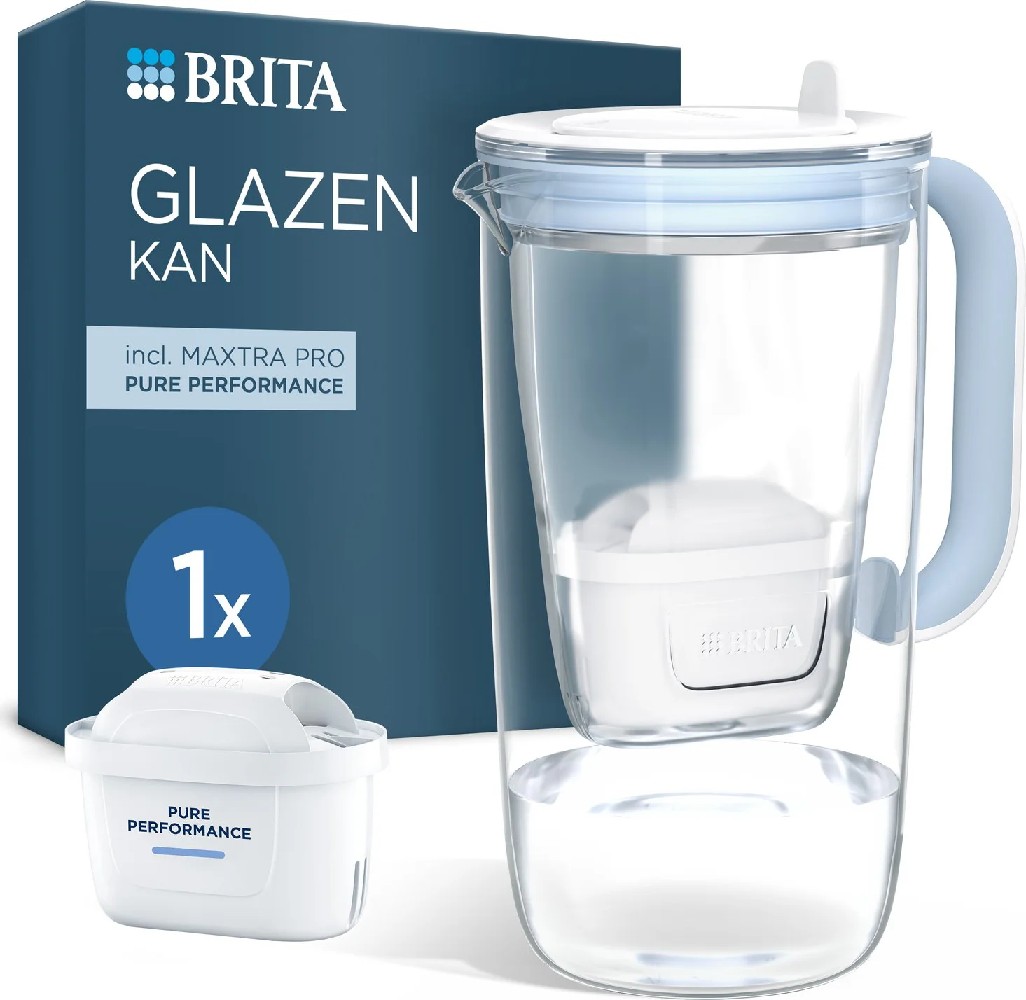 Brita Glas Filterkan + 1 Maxtra Filterpatroon