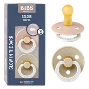 BIBS Glow Fopspeen 6-18 Maanden Vanilla/Blush 2ST