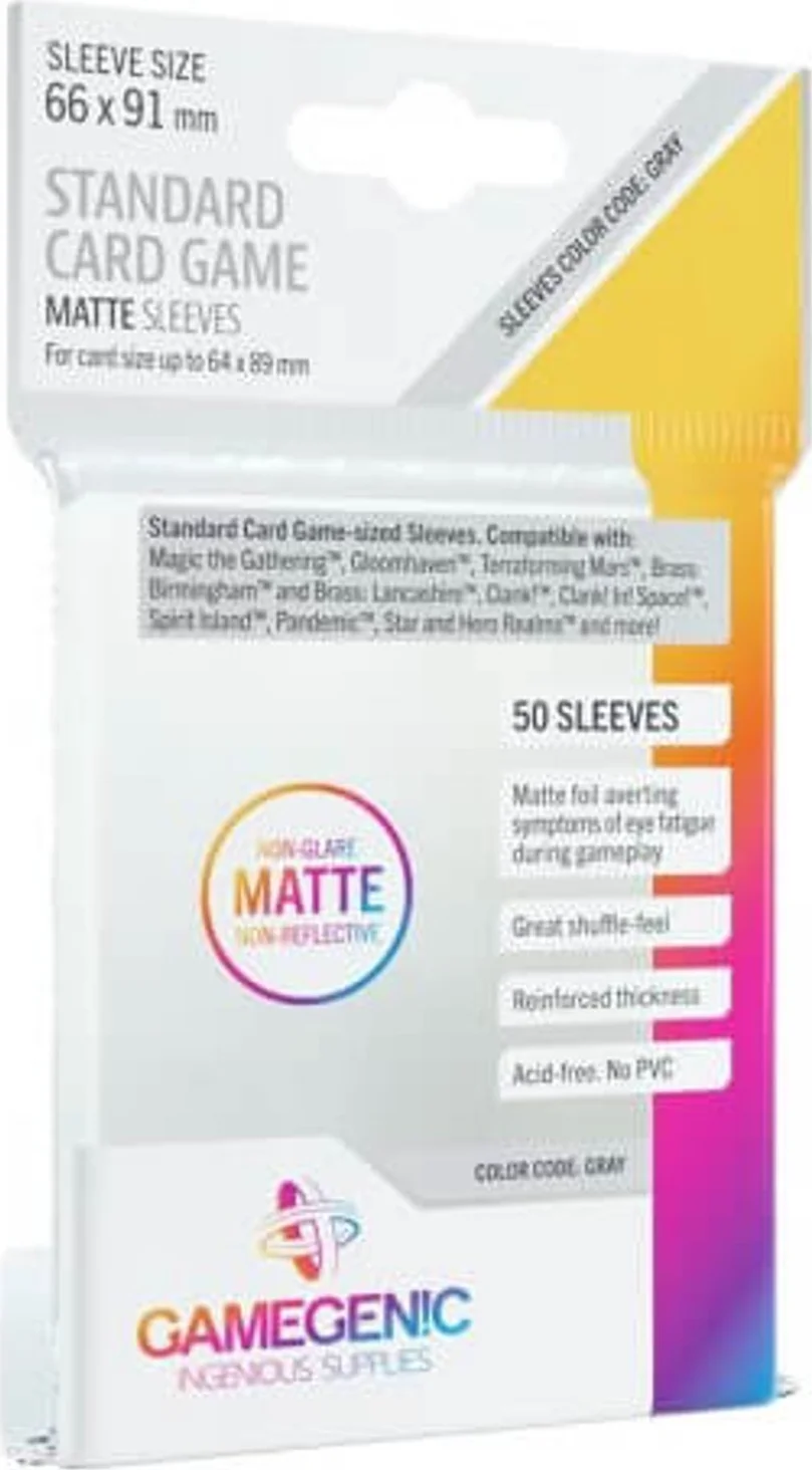 Gamegenic: Matte Board Game Sleeves - Grey