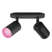 Philips Hue Fugato Opbouwspot White and Color - Zwart - 2-spots
