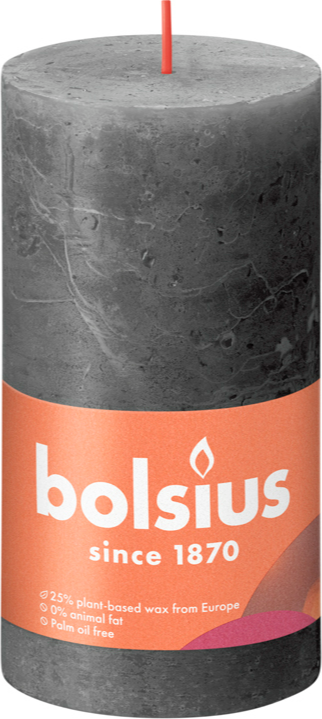 Bolsius Rustiek Stompkaars Stormy Grey 130/68