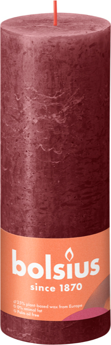 Bolsius Rustiek Stompkaars Red Velvet 190/68