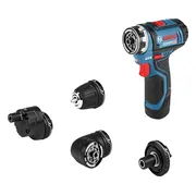 Bosch Professional GSR 12V-15 FC FlexiClick schroefboormachine + 4x hulpstukken 12V 2.0Ah in L-Boxx - 06019F6000