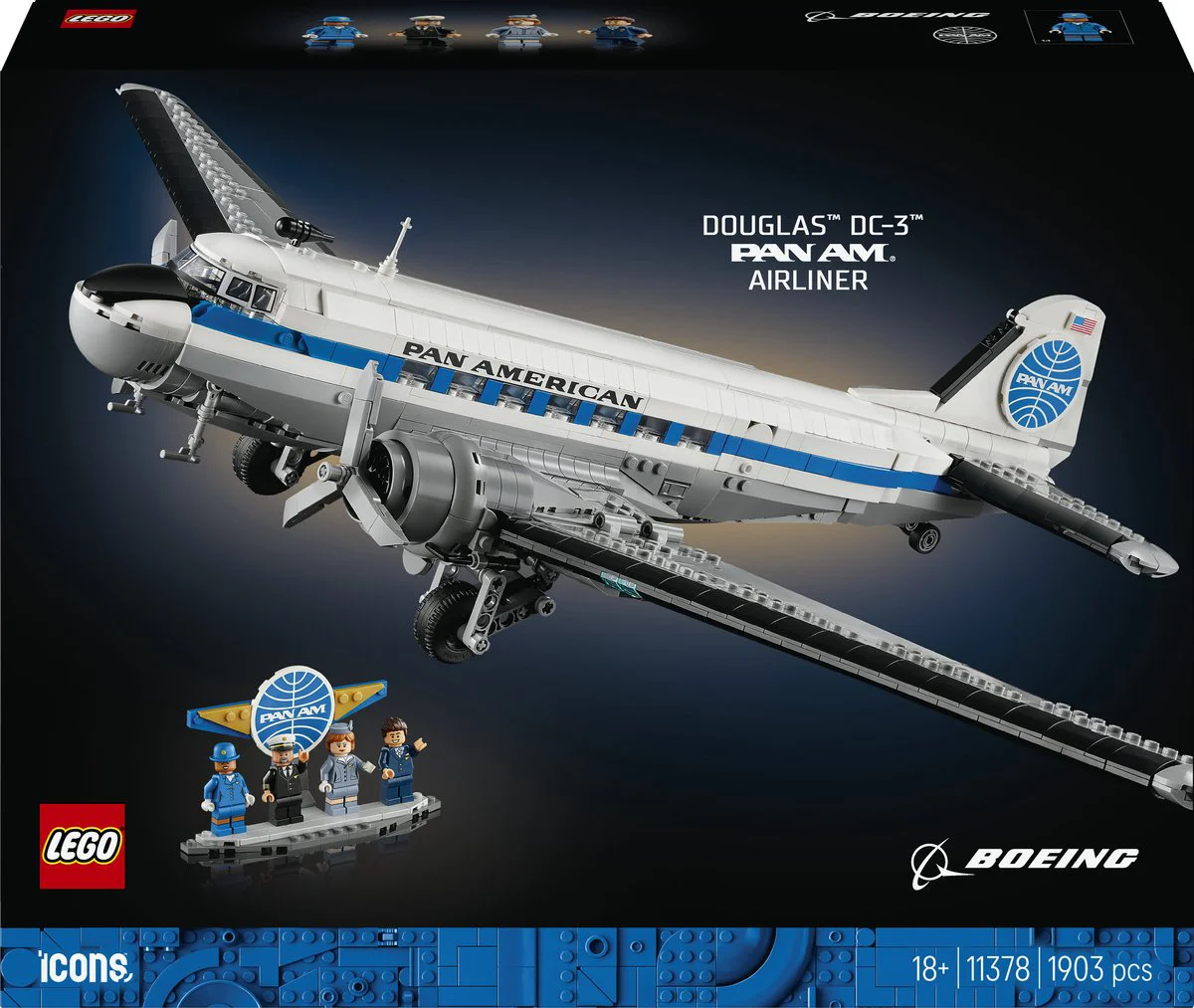 LEGO Icons Douglas DC-3 PAN AM passagiersvliegtuig 11378