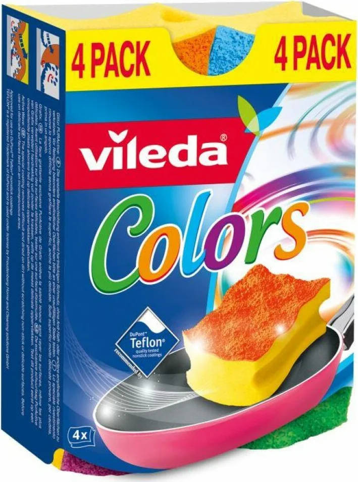 10x Vileda Schuursponzen Colors 4 stuks