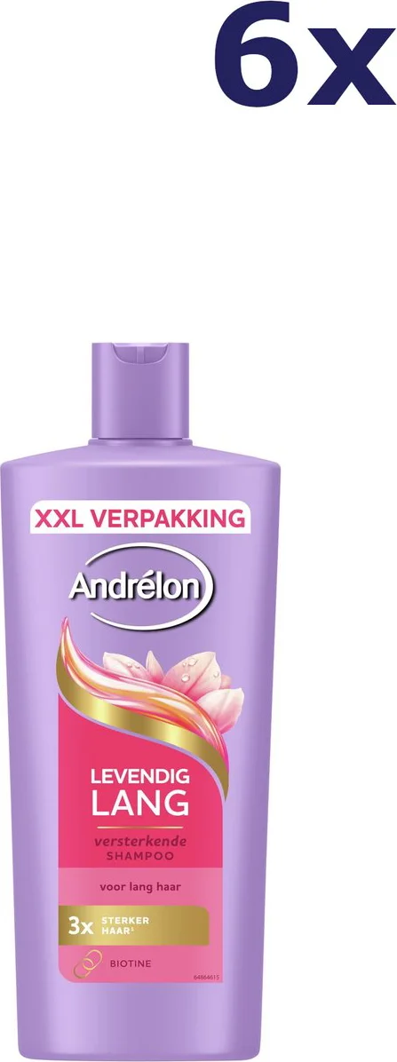 6x Andrélon Shampoo Levendig Lang 685 ml