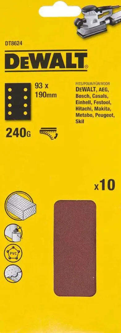 DeWALT DT8624 P240 Schuurpapier 93x190mm VE=10