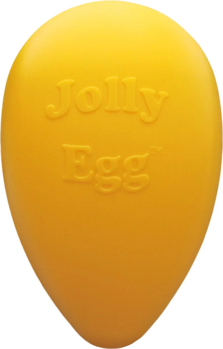 Jolly Pets Jolly Egg Ø 30 cm - Kunststof Hondenspeelgoed – Stevige hondenbal – Geschikt voor de grote hond – Hondenspeeltjes – Weerbestendig - Geel