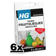 6x HG X Fruitvliegjesval Navulling 40 ml