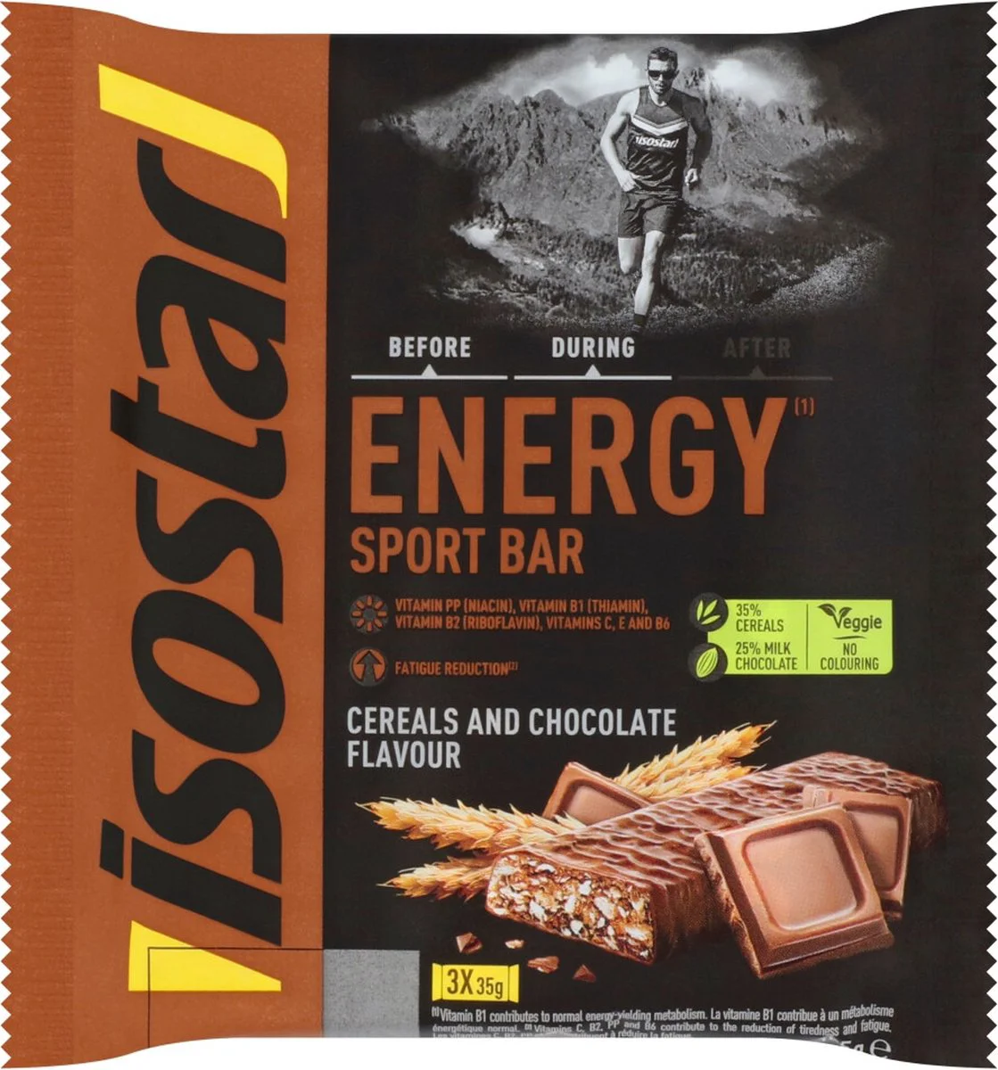 Isostar High Energy Sportreep Chocolade 3 x 40 gr