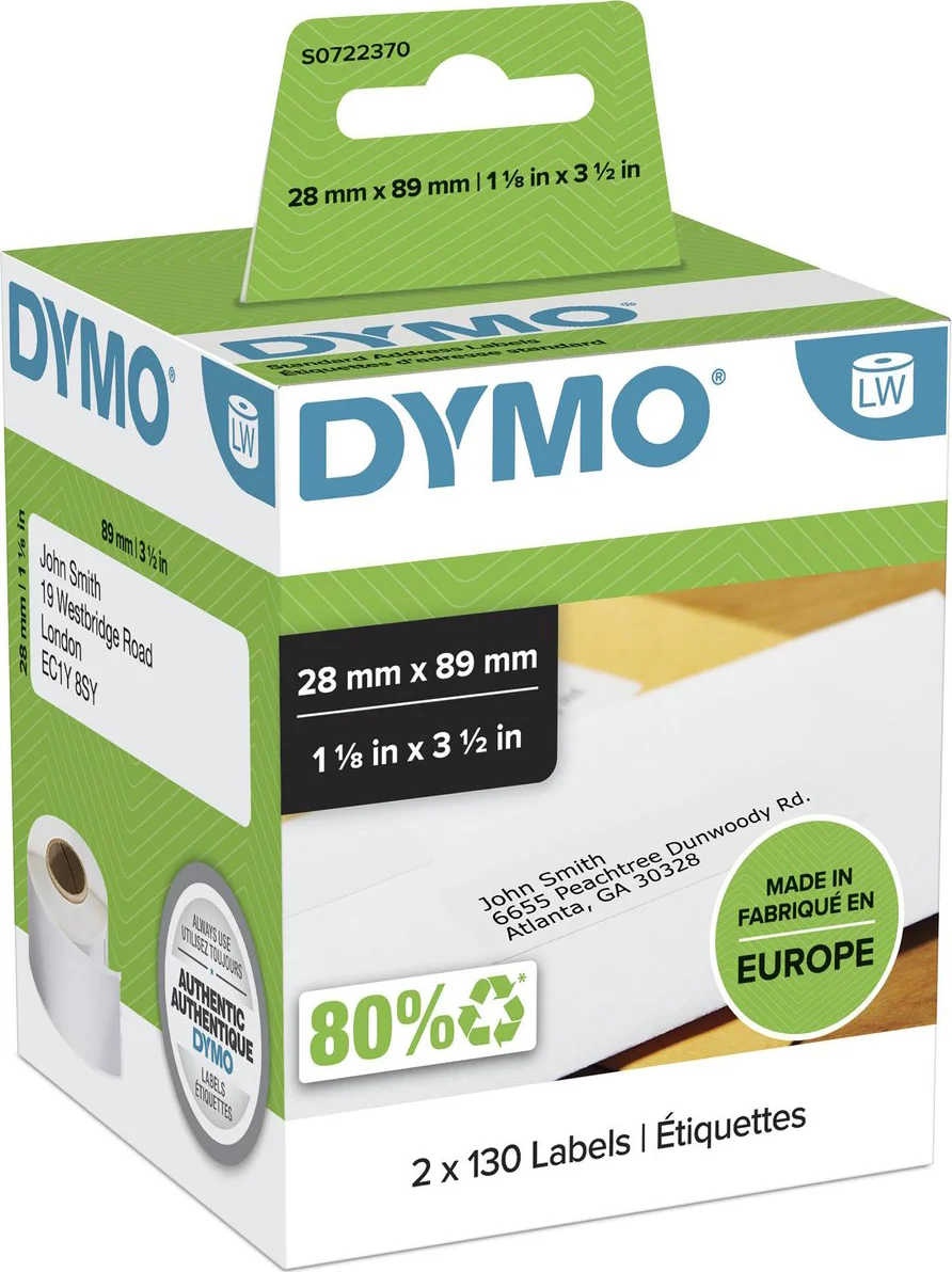 DYMO LabelWriter Adres Etiket 28 x 89 mm 260 stuks