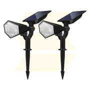 Solgaro® Solar Tuinverlichting Spotta - 2 Stuks - Tuinverlichting Op Zonne Energie - Warm en Koel Wit Licht - Tuinlamp - Tuinspot - Dag nacht sensor - Schijnwerper