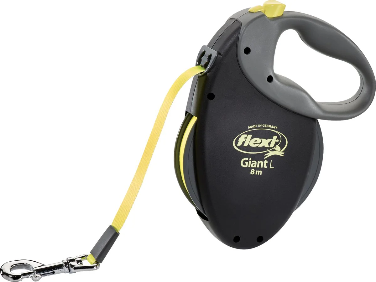 Flexi Rollijn Giant Tape 8 mtr tot 50 kg Neon Geel