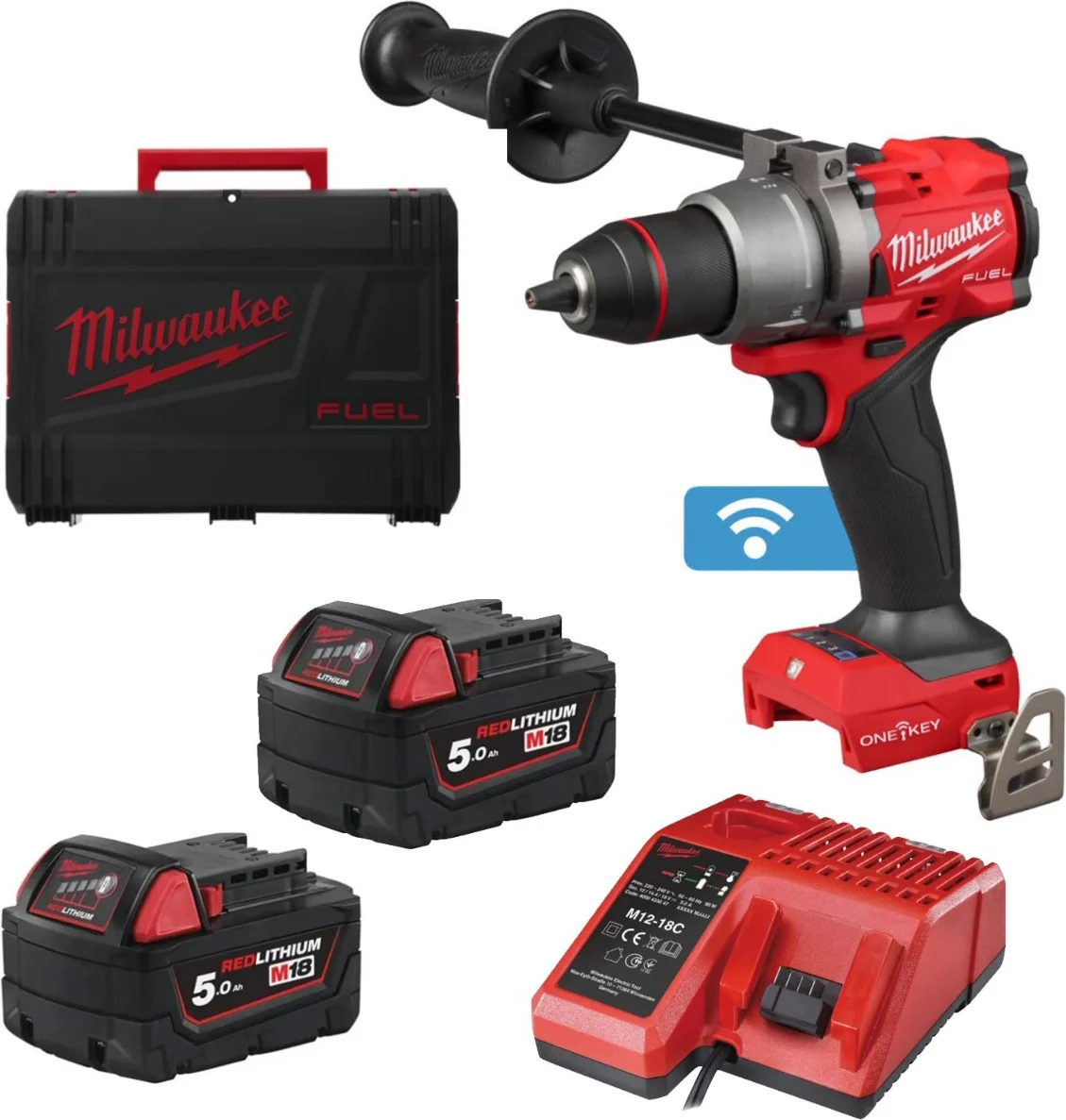Milwaukee M18 FUEL™ ONEPD3-502X ONE-KEY™ Accu klop-/schroefboormachine Gen4 18V 5.0Ah in HD-Box - 4933492801