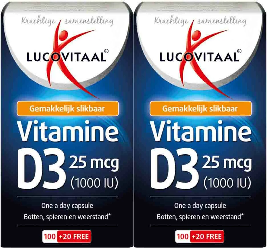 2x Lucovitaal Vitamine D3 25mcg 120 capsules
