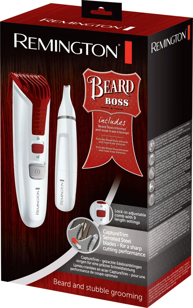 REMINGTON Baardtrimmer met neus- en oorhaartrimmer, 11 lengtes (0,4-18 mm)