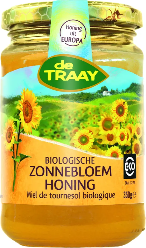 De Traay Biologische Zonnebloem Honing 350GR
