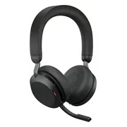 Jabra Evolve2 75 USB C Draadloze Office Headset met oplaadstandaard Zwart