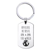Sleutelhanger RVS - Officieel De Beste Opa & Oma Ter Wereld