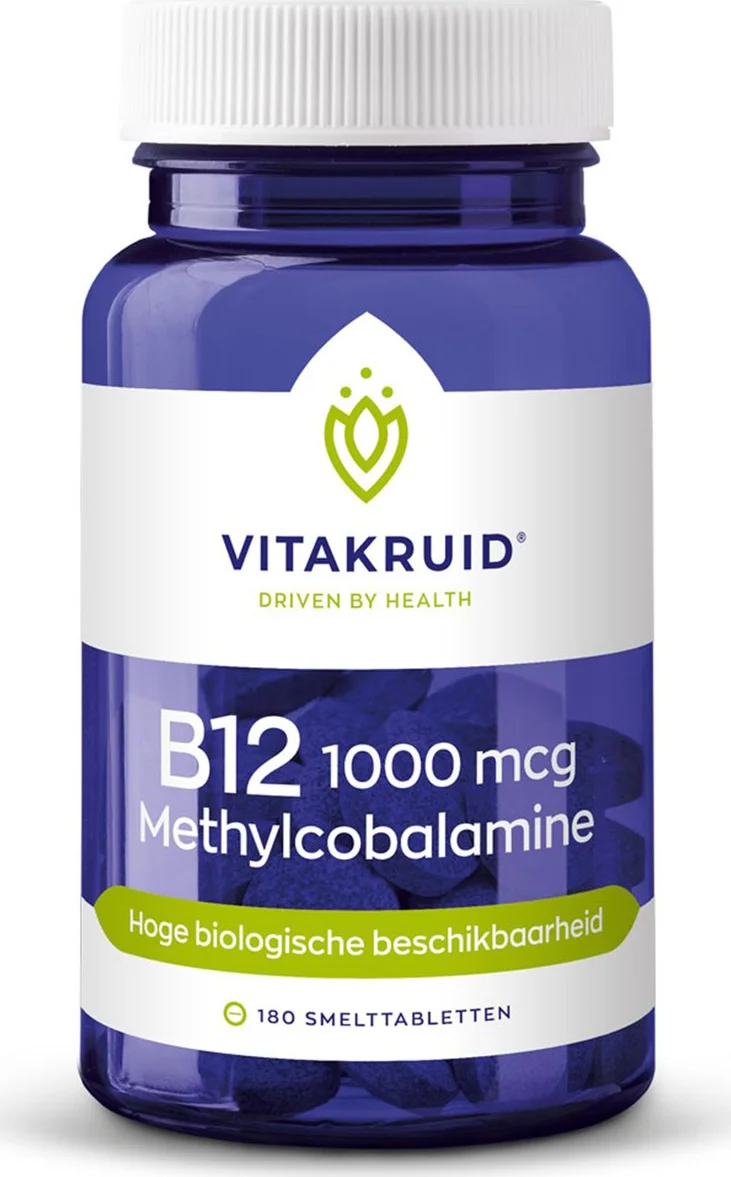 Vitakruid B12 1000 mcg Actief Methylcobalamine Vitamine 180 180TB