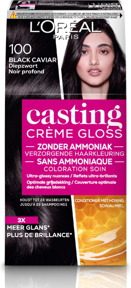2x L'Oréal Casting Crème Gloss Semi-Permanente Haarkleuring 100 Zwart