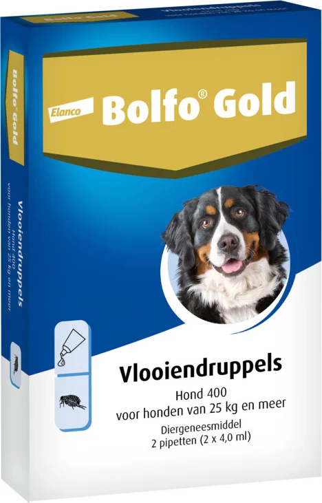 2x Bolfo Gold Anti Vlooiendruppels Hond Vanaf 25 kg 2 pipetten