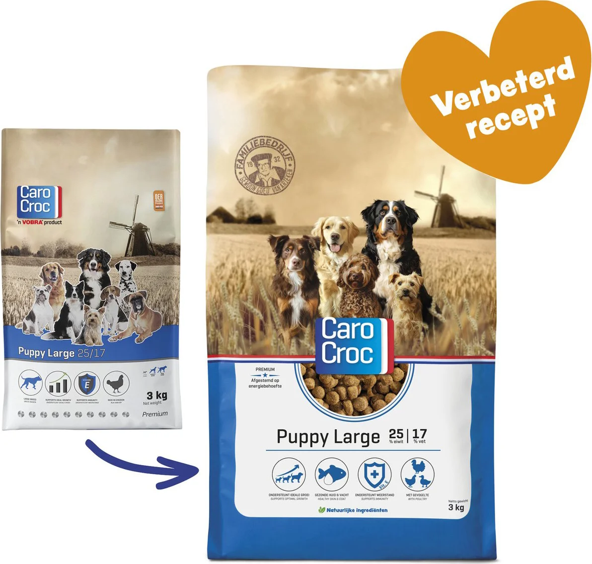 CaroCroc Hondenvoer Droog Puppy Large 3 kg