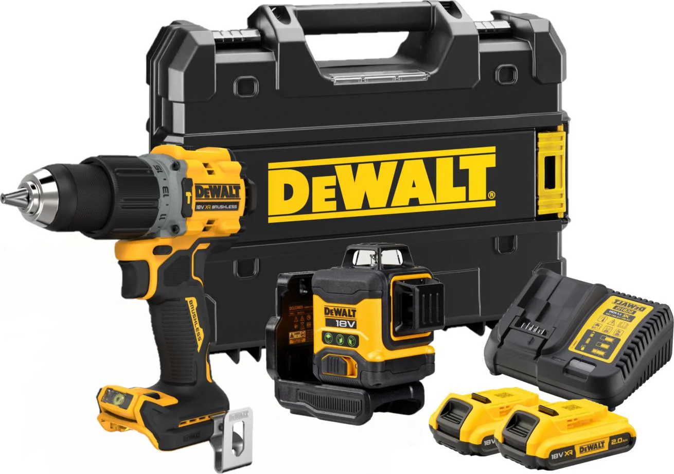 DeWALT DCK2095D2T Accu combiset 2-delig (DCLE34031 + DCD805) 18V XR 2.0Ah in TSTAK