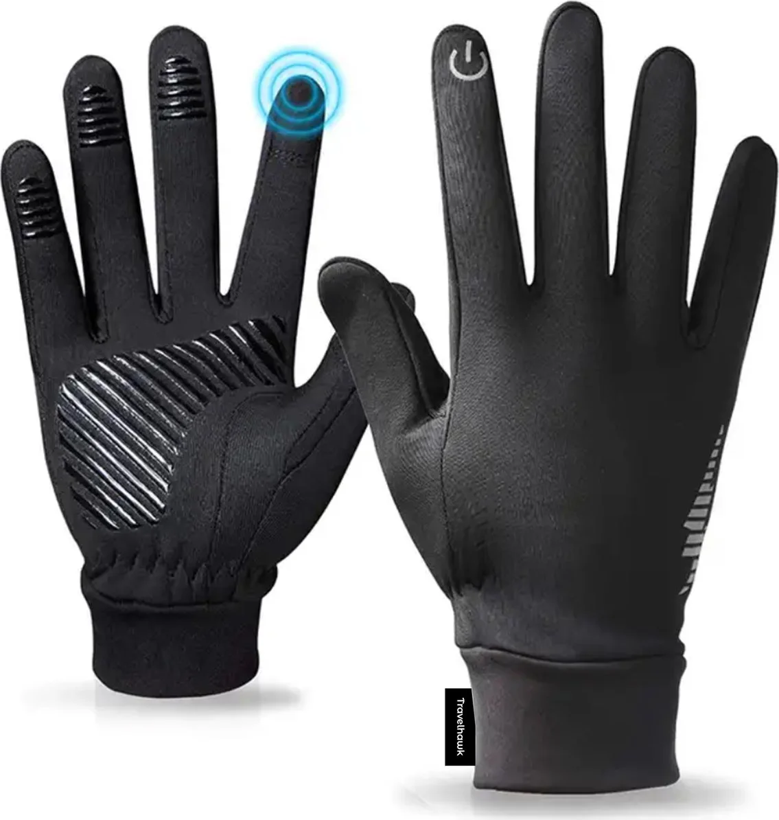 Travelhawk Handschoenen - Spatwaterdichte Handschoenen Heren - Handschoenen Dames - Handschoenen Winter - Scooter/Fiets - Zwart