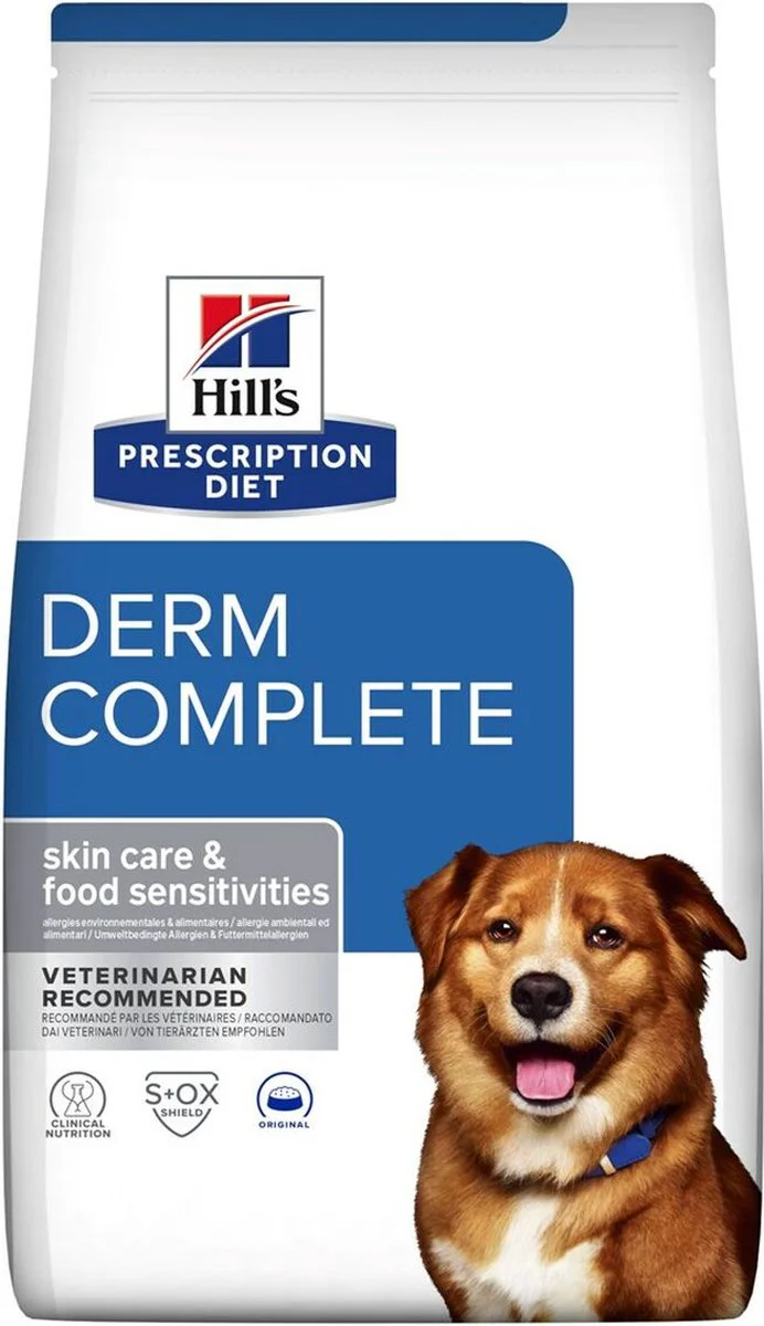 Hill's Prescription Diet Derm Complete Environmental/Food Sensitivities Hondenvoer Droog Rijst & Ei 12 kg